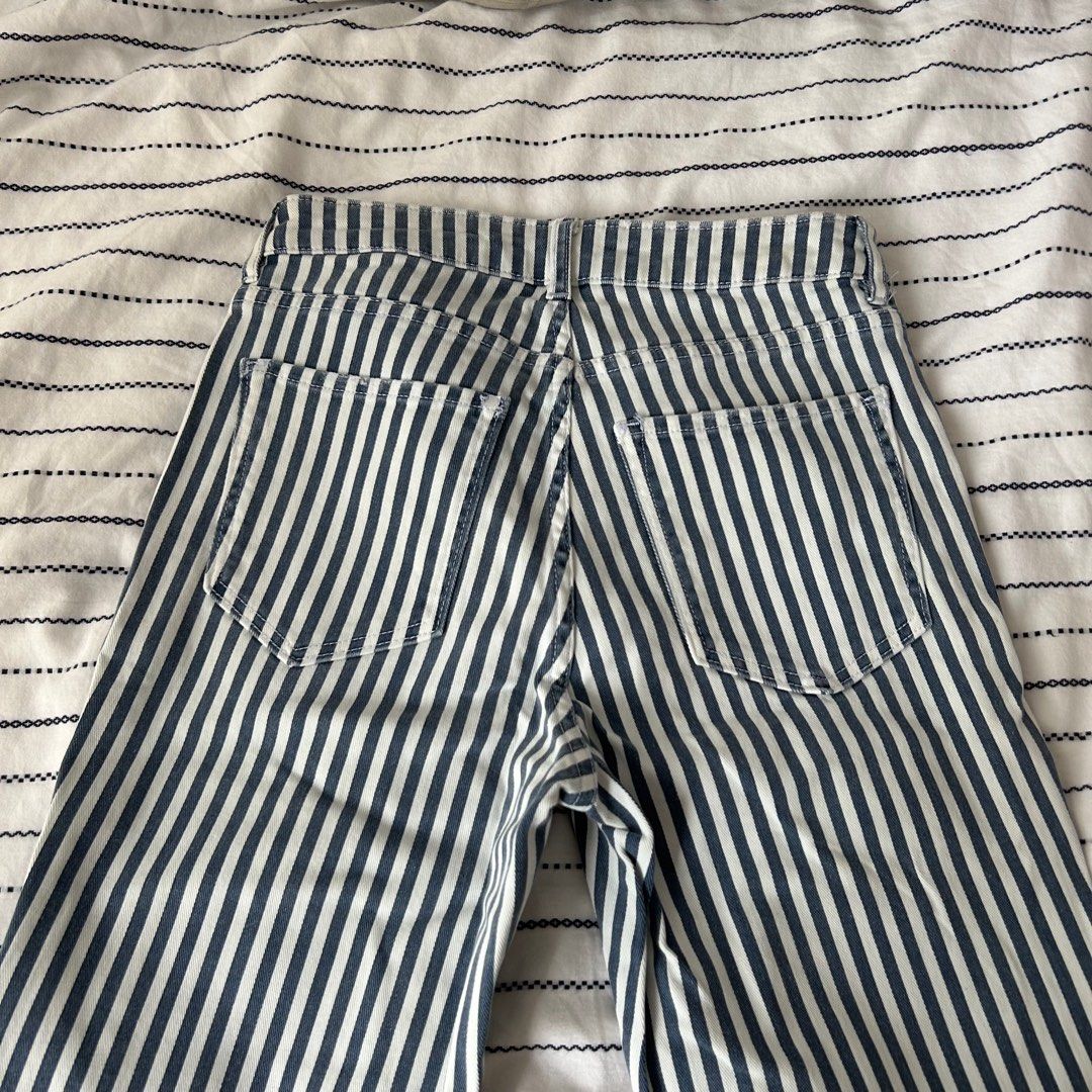 White striped denim jeans hotsell
