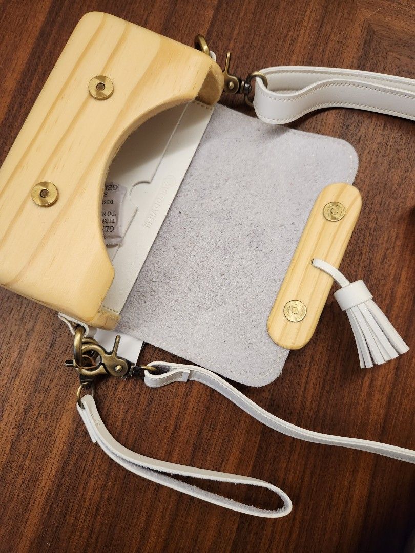 White wooden bag discount