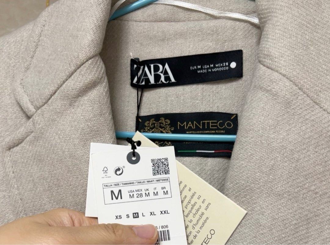 BNWT ZARA Manteco Premium Oat Wool Coat Blazer Autumn Winter