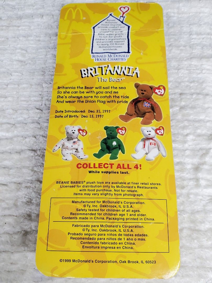 Britannia The Bear (Category: Plushies & Soft Toys) located in Pasig City. Submitted by califinestcollectibles (Listing ID 1272672040, Image 3). Description: Britannia The Bear >Guaranteed item from USA >For Pick Up at One Oasis Condominium Ortigas Pasig Extension Also Available for delivery at buyers expense.