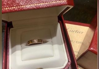 Cartier Love ring Size 52 pink gold with diamond (authentic)