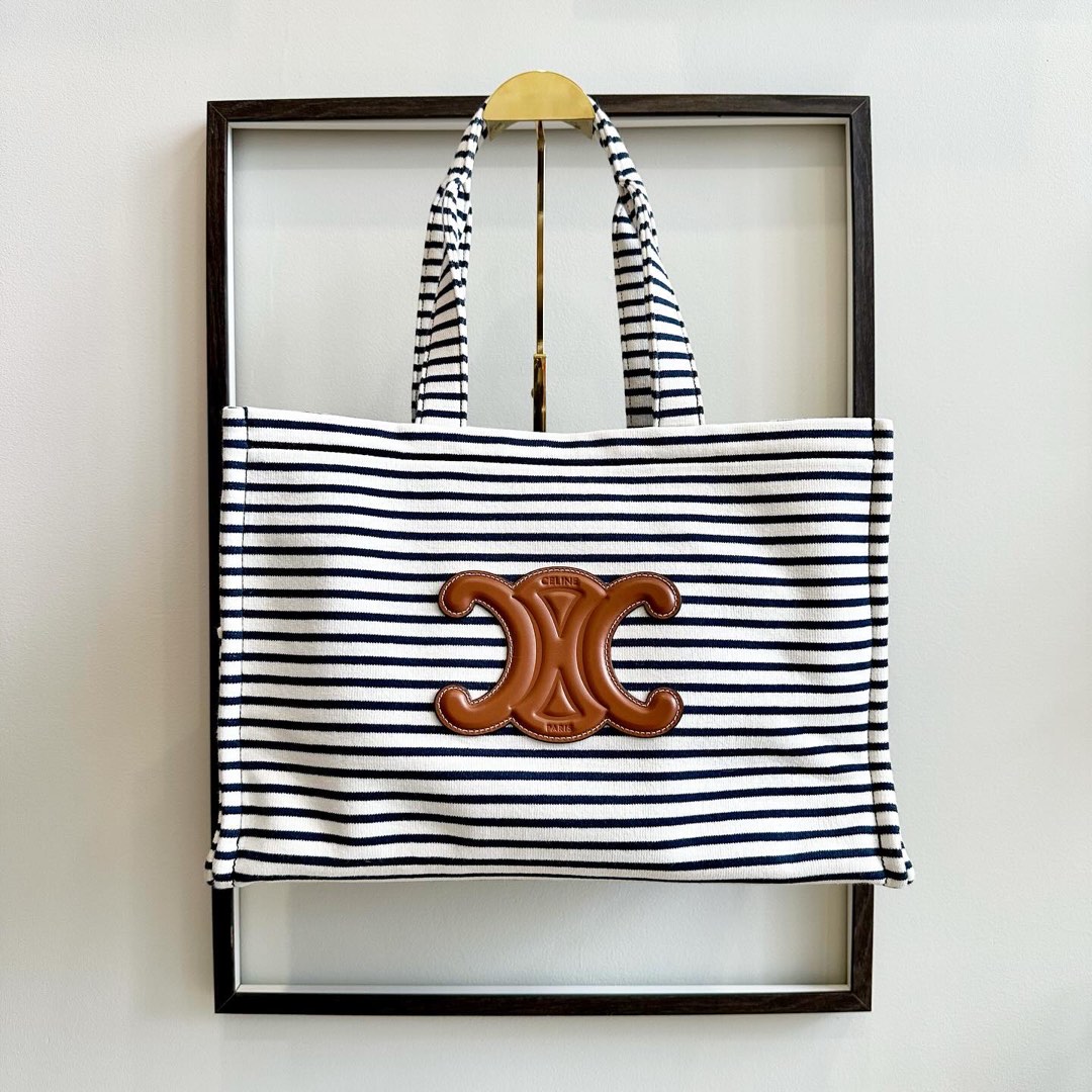 Celine Canvas Stripe Tote Luxury Bags Wallets on Carousell