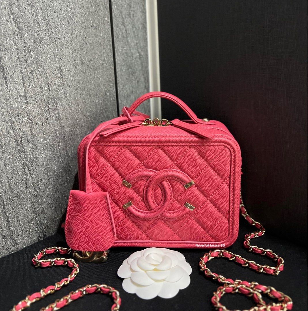 Chanel filigree vanity case small on sale