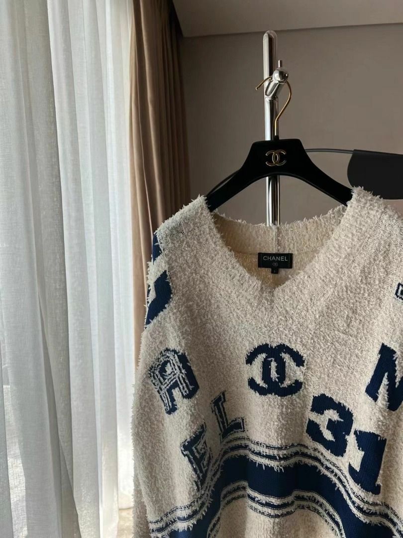 Chanel varsity iconic store logo pullover sweate