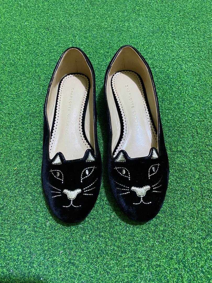 Charlotte Olympia kitty flats, Luxury, Sneakers & Footwear on Carousell