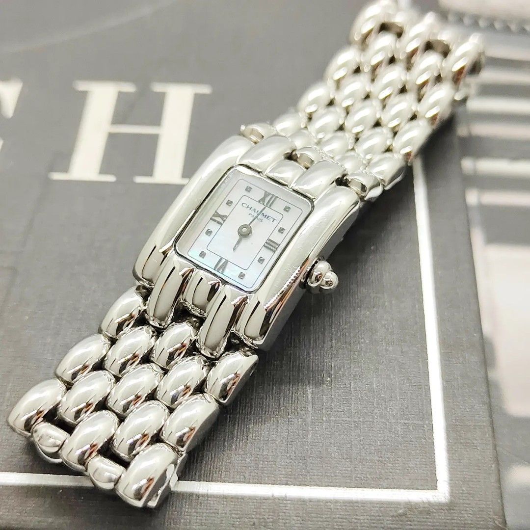 Chaumet Khesis (Category: Luxury Watches) located in Manila. Submitted by ab.authentic.collection (Listing ID 1272755612, Image 1). Description: Available for Sale Chaumet Khesis - Approx. 6 inches wrist - 21mm x 17mm - Quartz; Keeps good time - Almost mint; 9/10 condition - With free travel leather pouch included - Unit only Open for Meetups (Sure buyer) Price: 23,000.