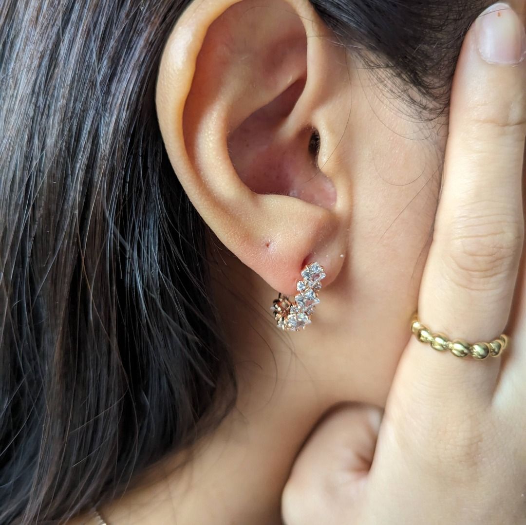 Real diamond deals clip on earrings
