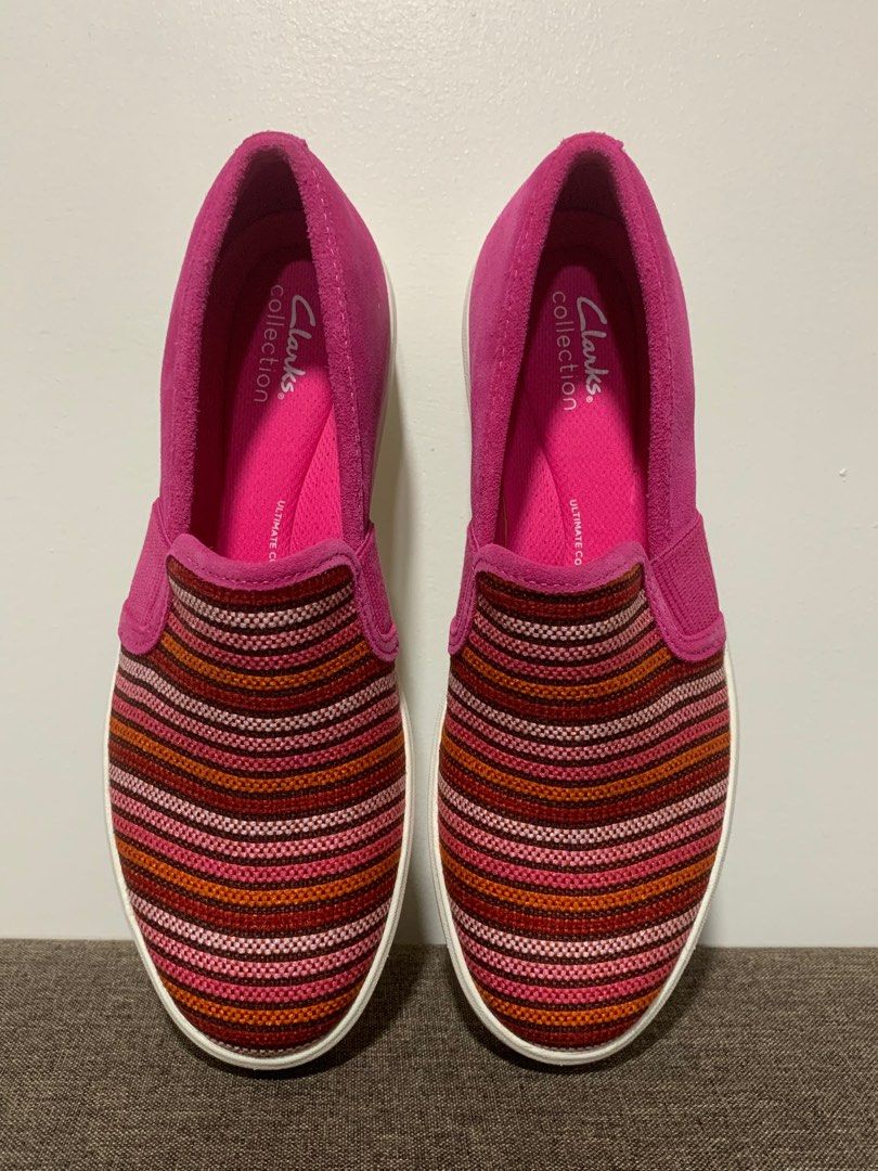 CLARKS Slip Ons Layton Petal Fuchsia Women s Fashion Footwear