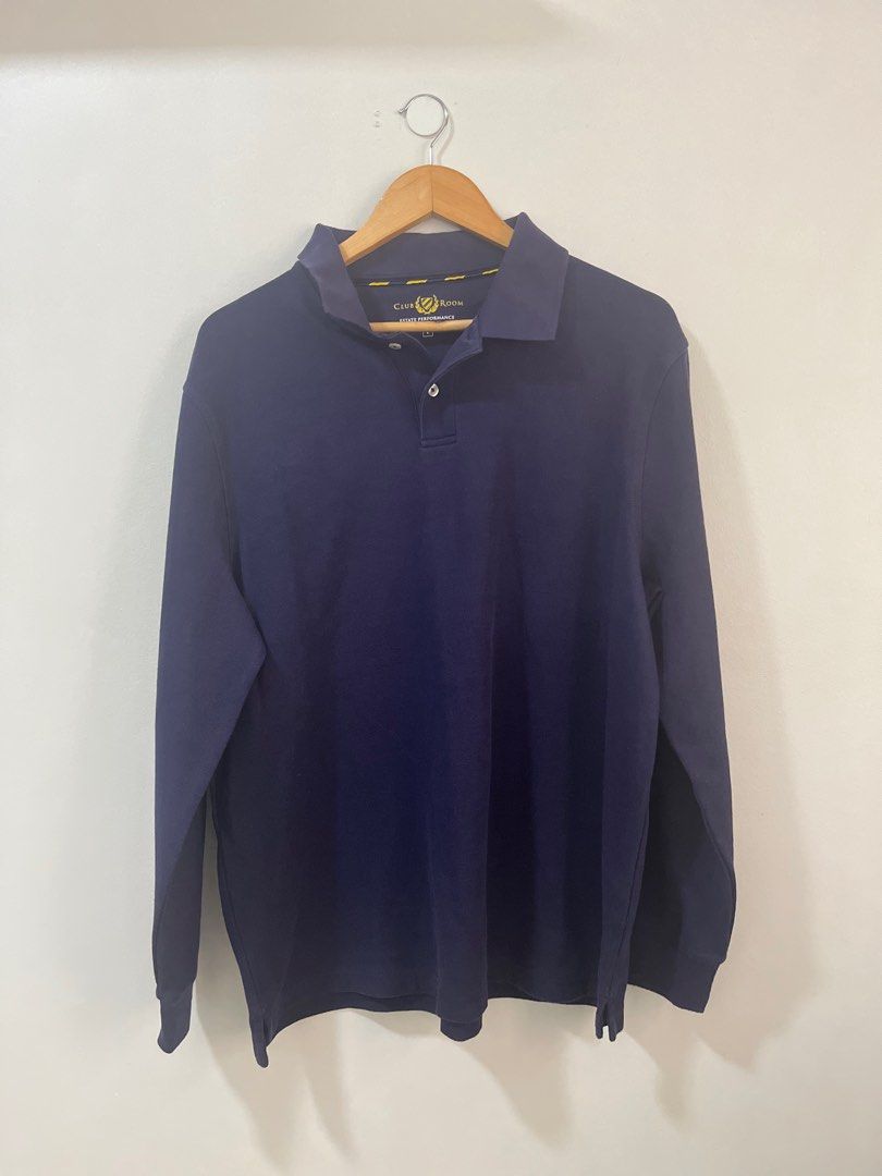 Club Room Long sleeves Rugby Polo Shirt Navy Blue Men s Fashion Tops Sets Tshirts Polo Shirts on Carousell