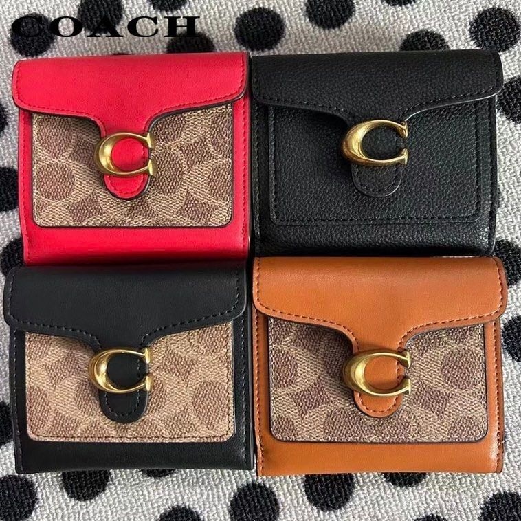 Tabby small wallet in colorblock signature canvas 2025
