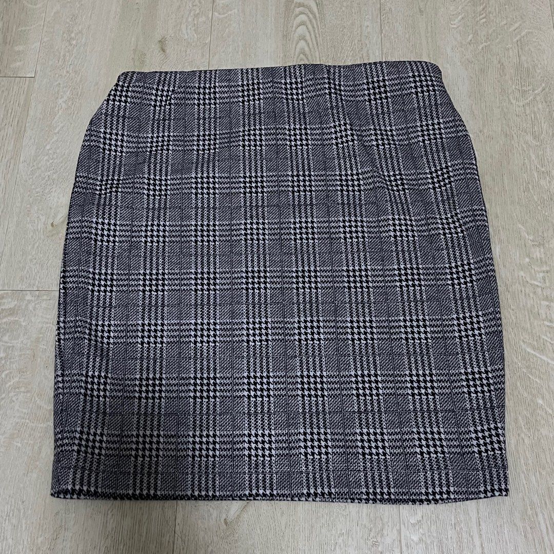 Checkered skirt cotton clearance on