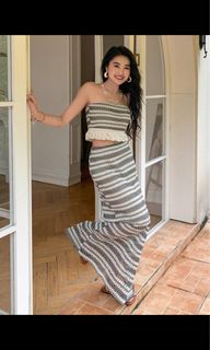DAZY Striped Tube top and mermaid skirt