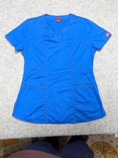 Dickies EDS Signature Scrubs Top for Women V-Neck Royal Blue Size Fits XS