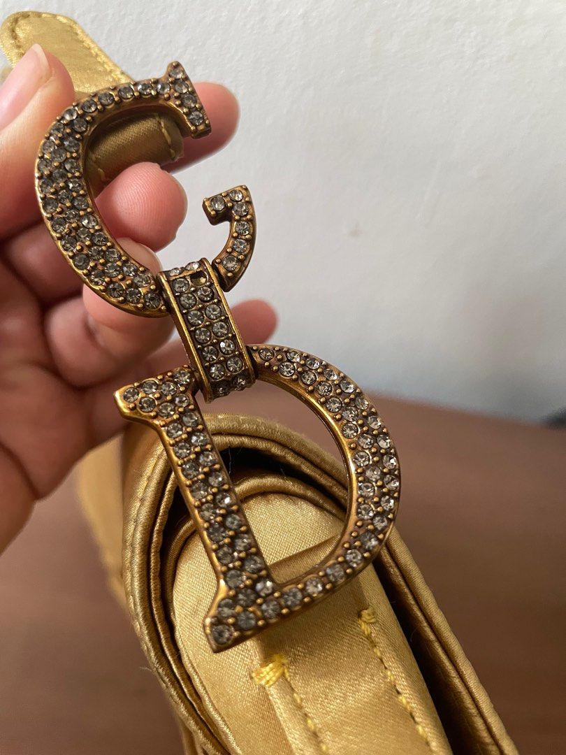 Dior crystal saddle discount bag