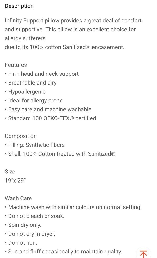 Infinity pillow washing instructions hotsell