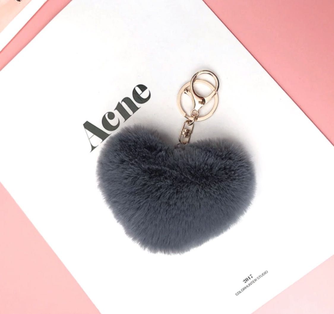Fur store heart keychain