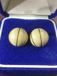 Genuine! (2 Pairs) Vintage Ivory Clip-on earrings