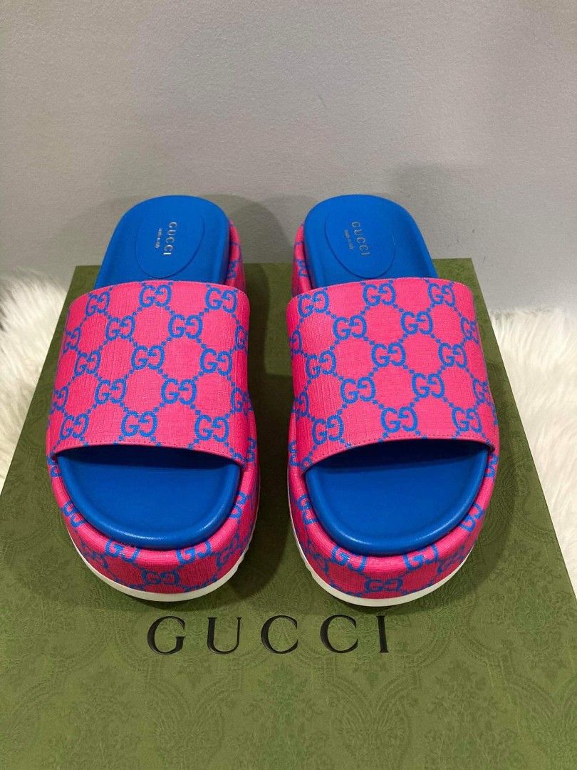 Gucci GG Supreme Platform Slide Sandals Size 36 37