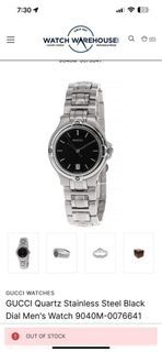 GUCCI Quartz Stainless Steel Black Dial Men's Watch 9040M-0076641
