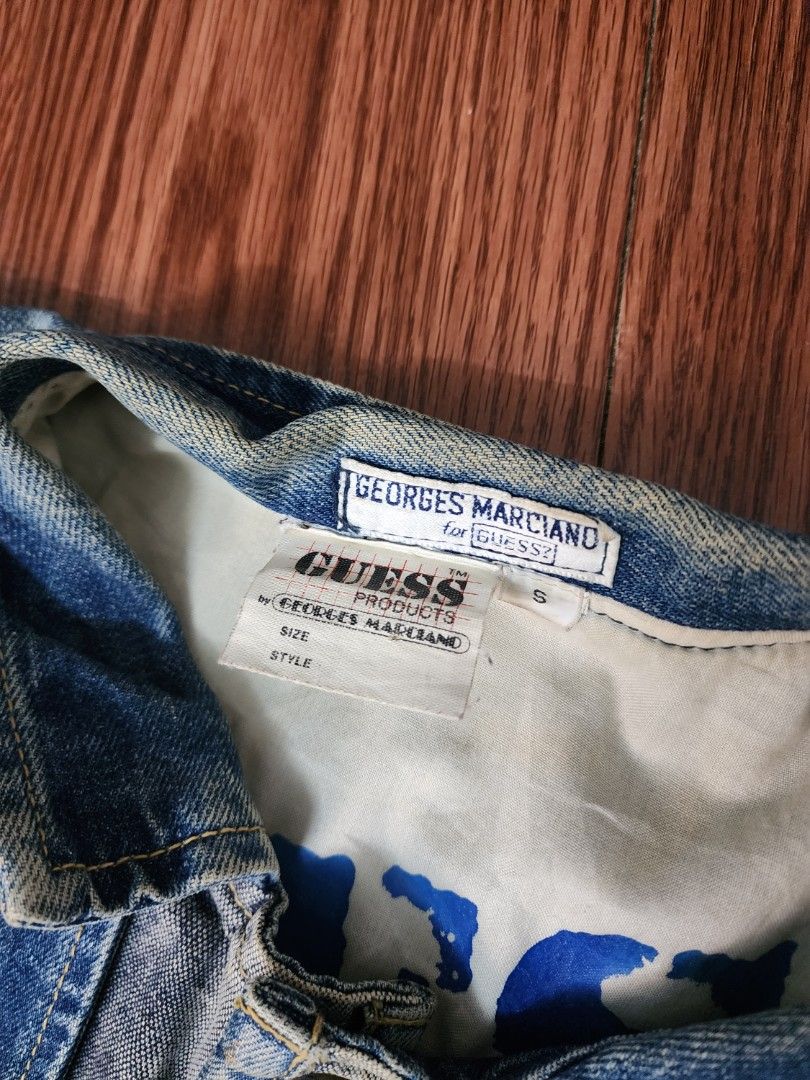 Guess By Georges Marciano 2 Tone Denim Jacket 80s Men s Fashion Coats Jackets and Outerwear on Carousell