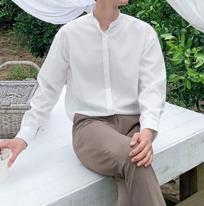 Men's hidden button new arrivals down collar shirts