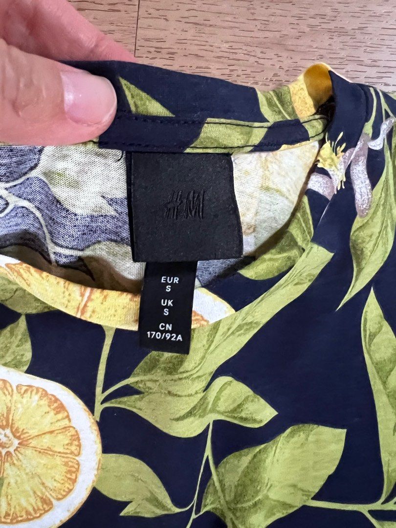 H M lemon shirt S size Men s Fashion Tops Sets Tshirts Polo