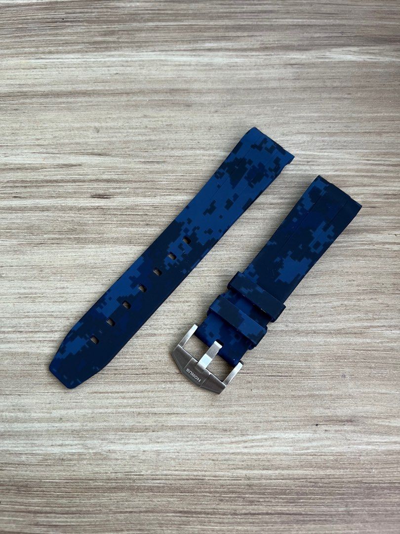 Horus Blue Digi Camo Rubber Strap 20mm for Speedmaster Men s Fashion Watches Accessories Watches on Carousell
