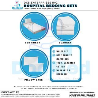 HOSPITAL BED SHEET- 3 IN 1 SET- COLOR WHITE