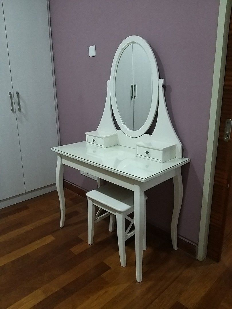 Ikea dressing table with stool, Furniture & Home Living, Furniture