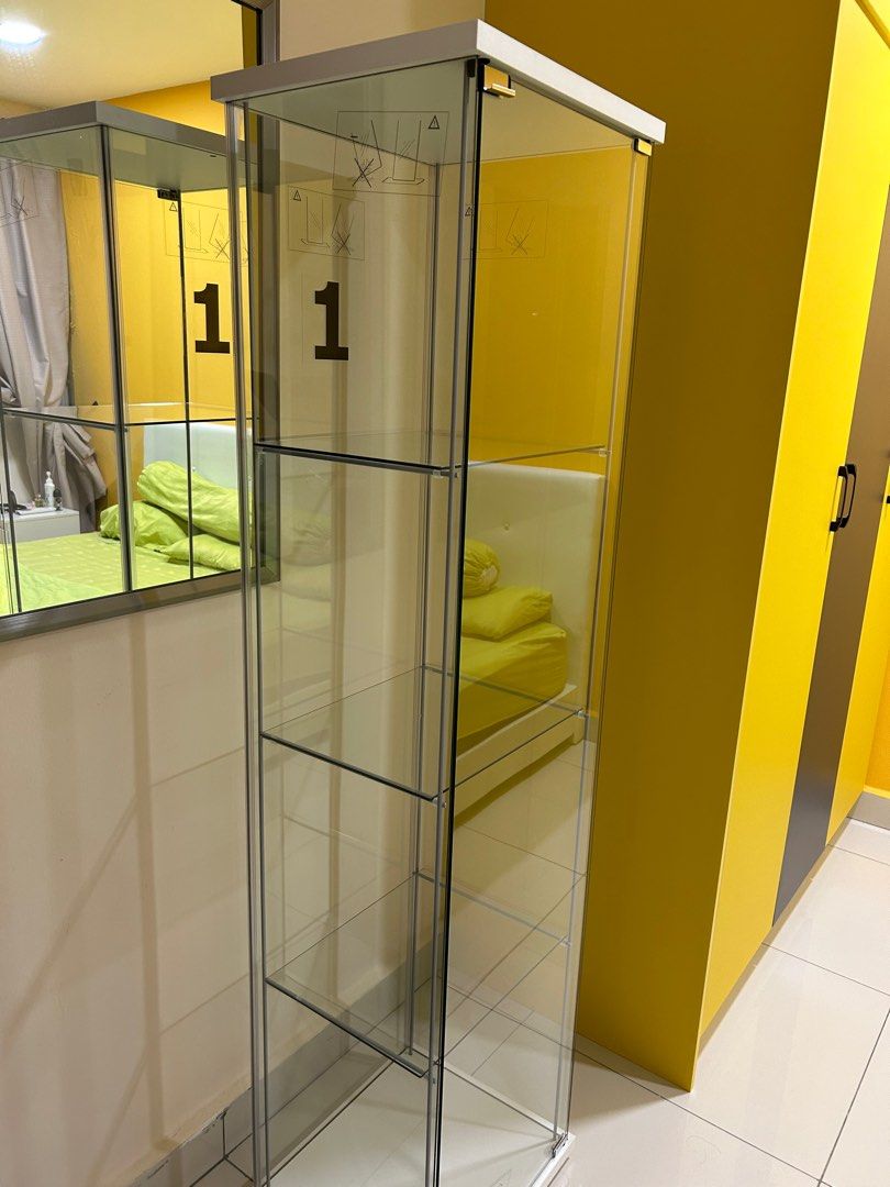 Ikea glass display Furniture & Home Living, Furniture, Shelves