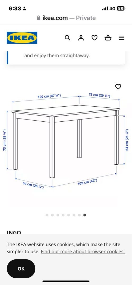 Ikea Ingo Table, Furniture & Home Living, Furniture, Tables & Sets on