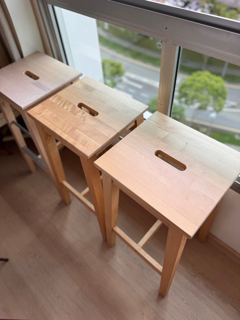 IKEA Nilsolle Bar Stool in Birch, Furniture & Home Living, Furniture