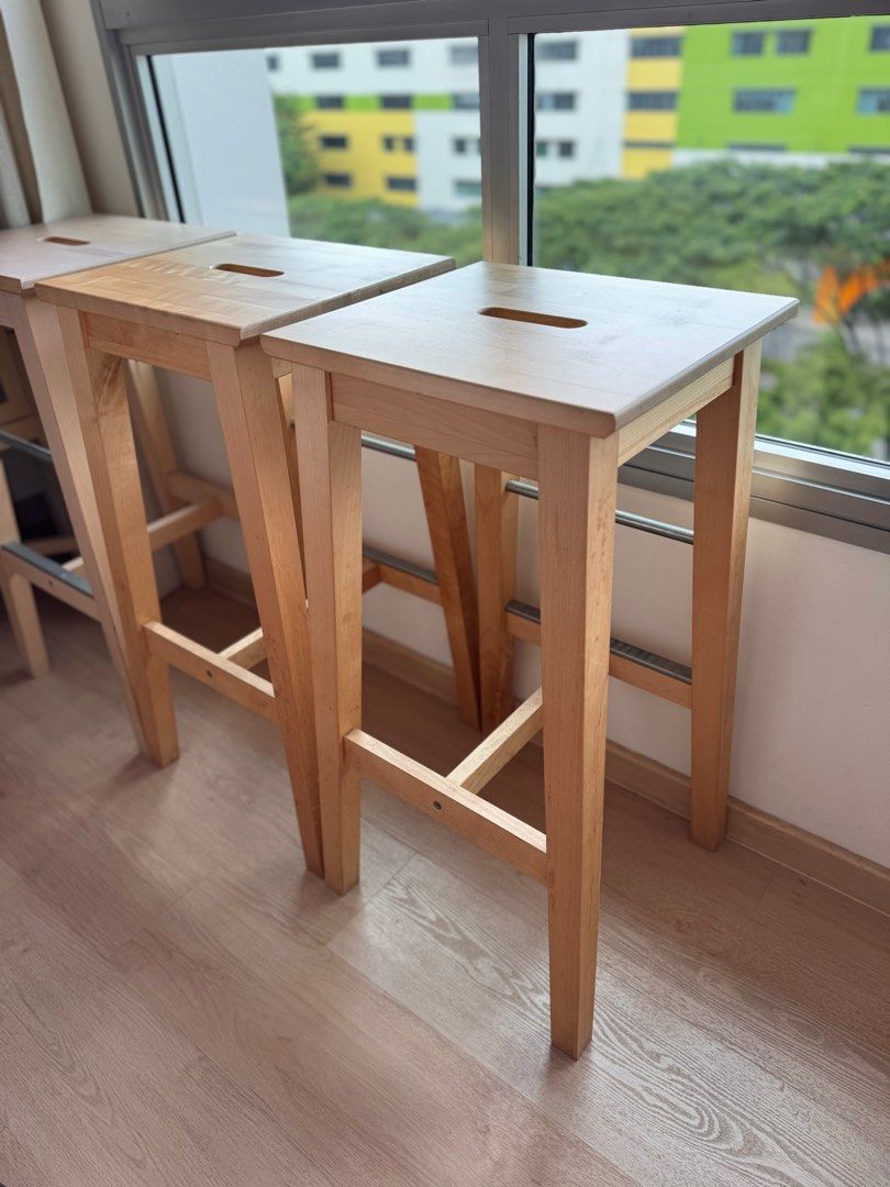 IKEA Nilsolle Bar Stool in Birch, Furniture & Home Living, Furniture