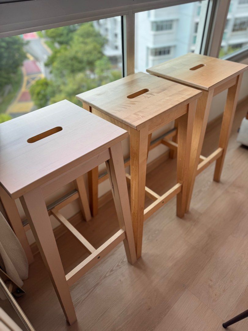 IKEA Nilsolle Bar Stool in Birch, Furniture & Home Living, Furniture