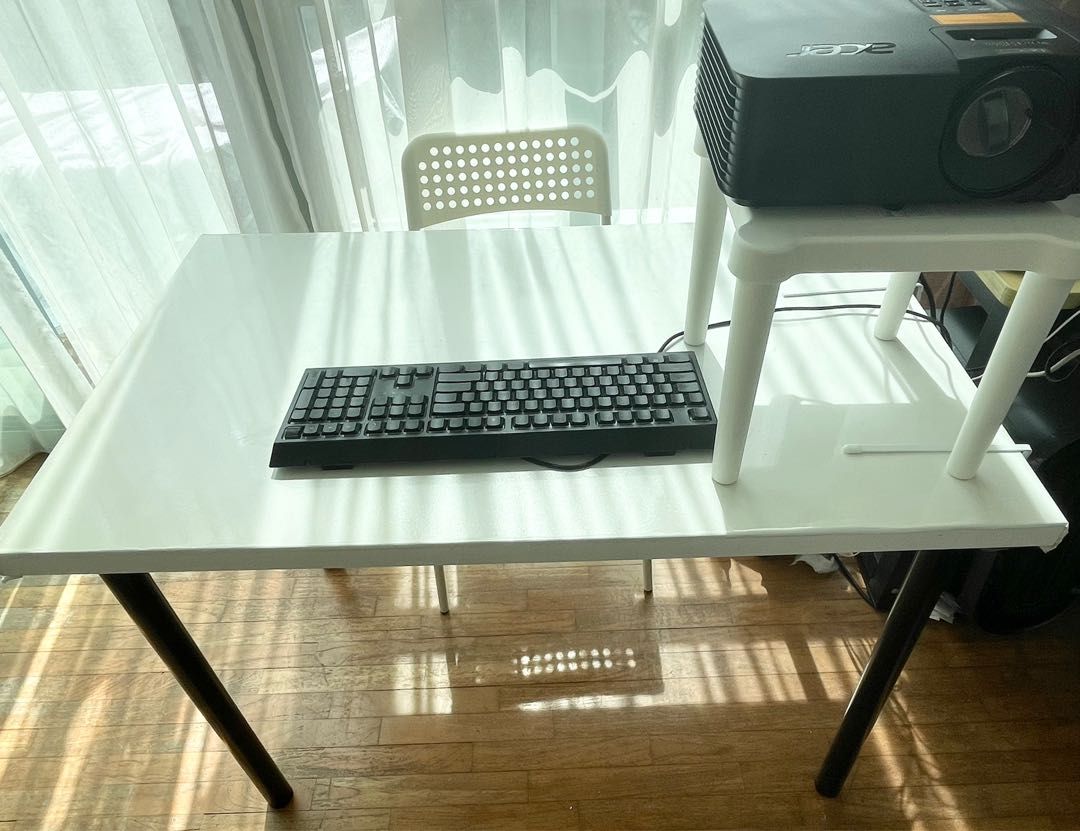 IKEA Study Desk LINNMON / ADILS Gloss White Study Table Computer Desk