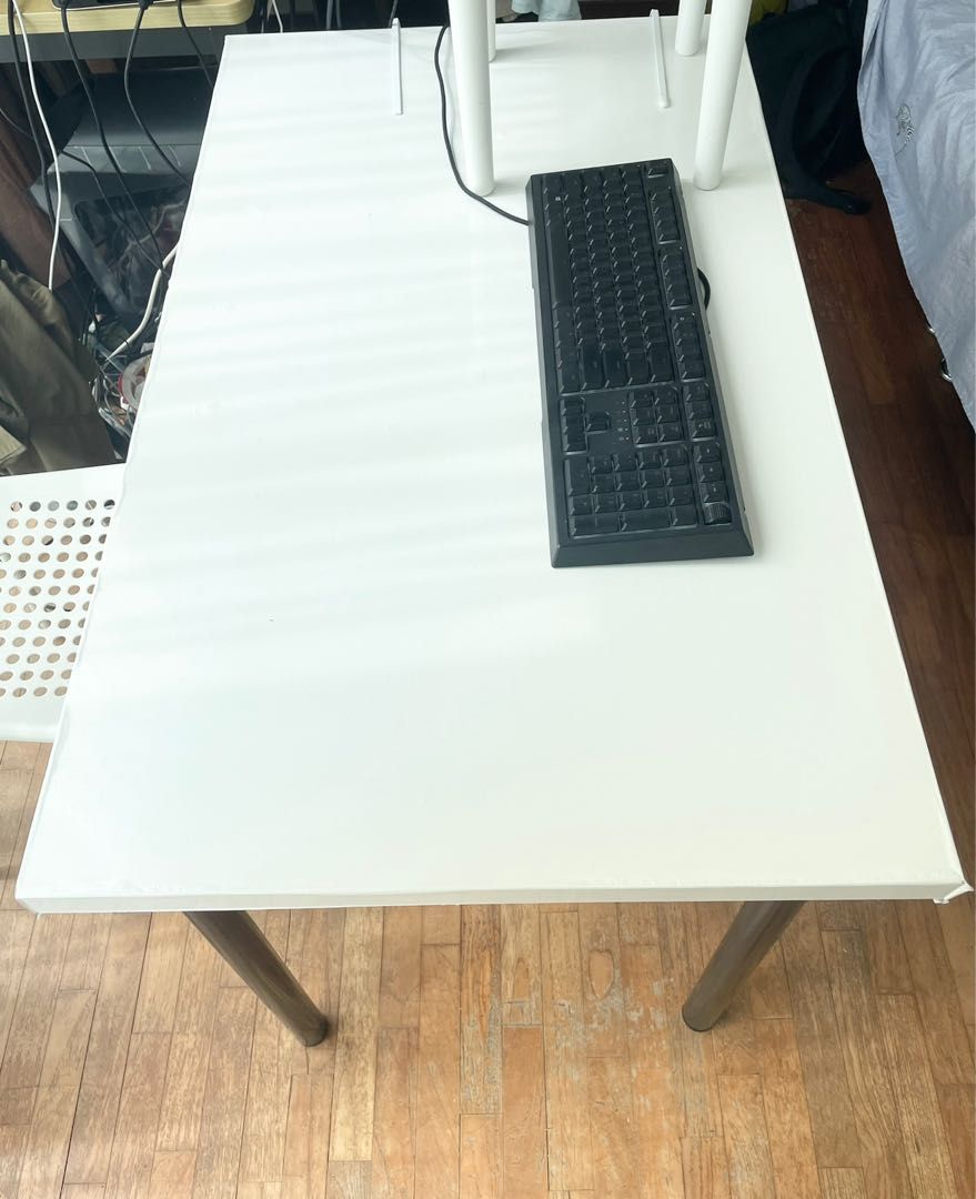 IKEA Study Desk LINNMON / ADILS Gloss White Study Table Computer Desk