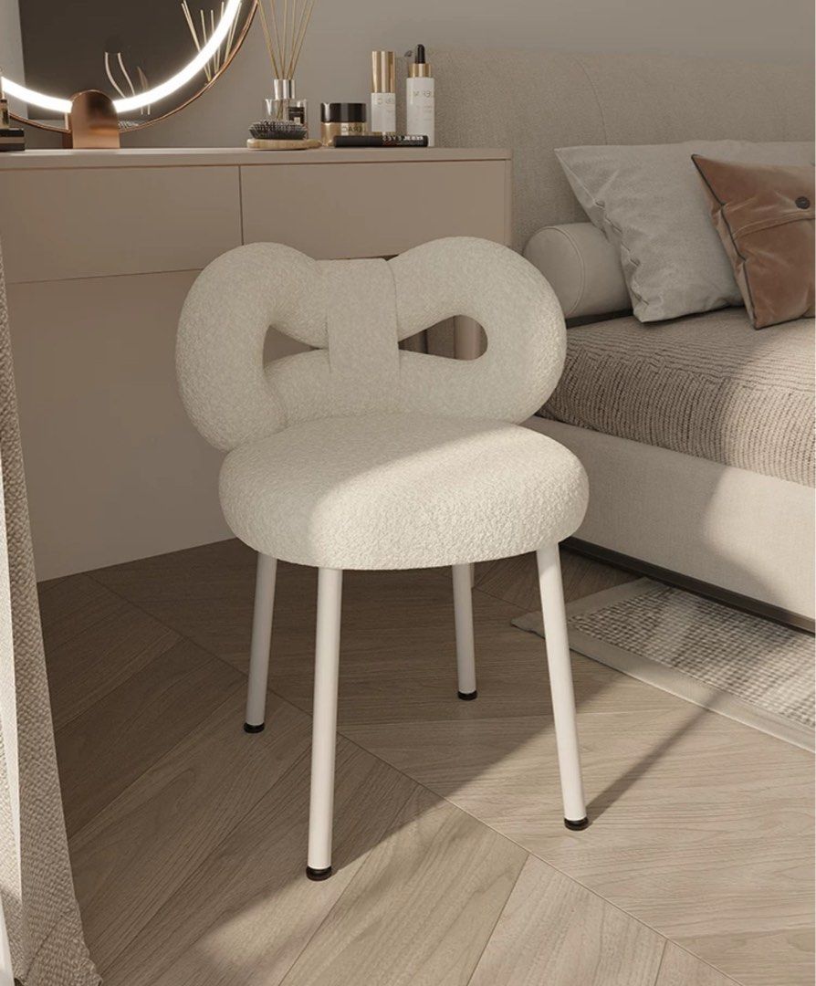 JODLS Modern Boucle Vanity Chair, Furniture & Home Living, Furniture ...