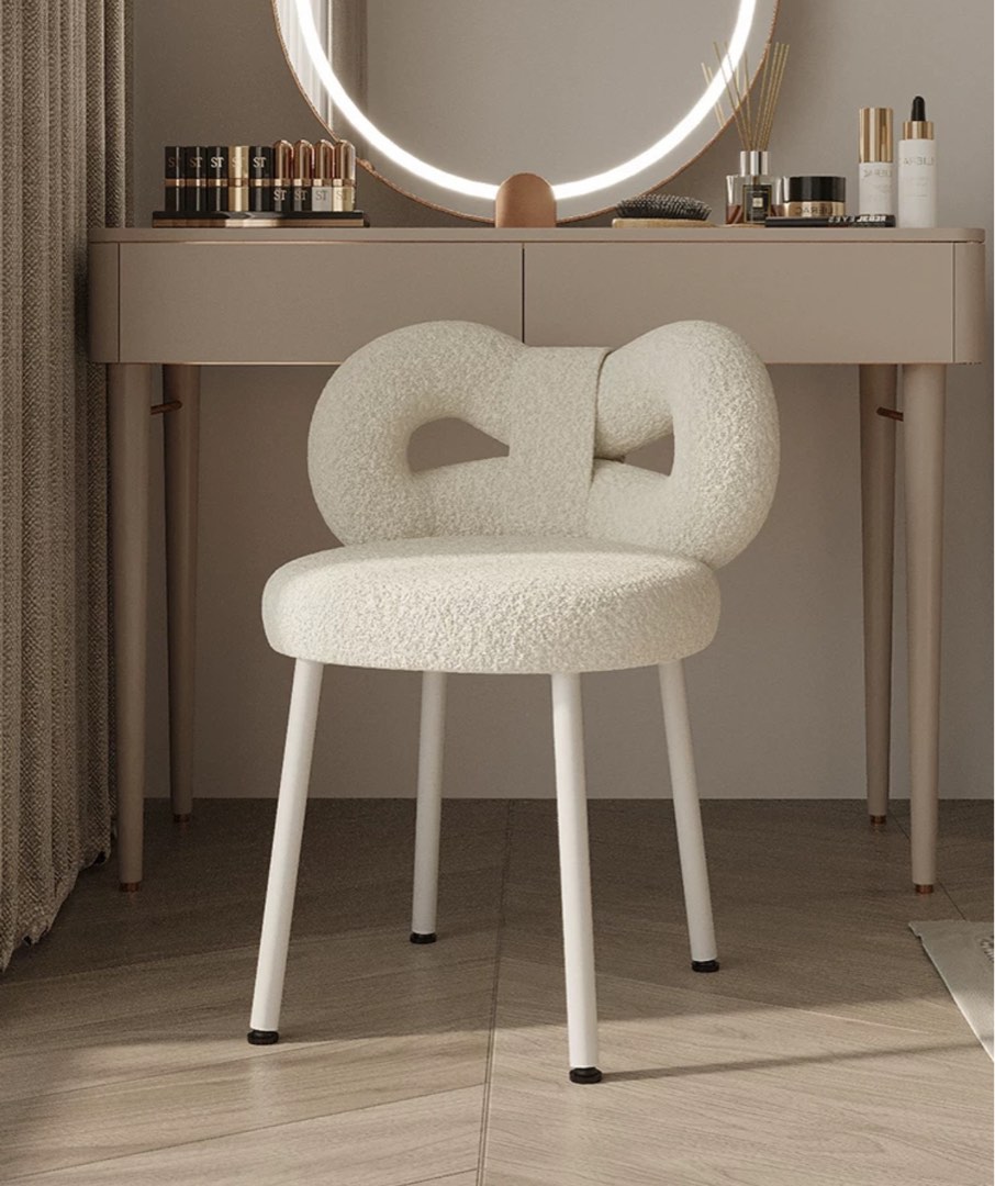 JODLS Modern Boucle Vanity Chair, Furniture & Home Living, Furniture