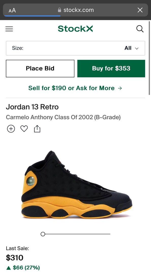 Jordan 13 Retro Carmelo Anthony Class Of 2002 Men s Fashion