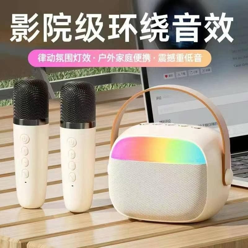 Karaoke bluetooth speaker Wireless Dual Microphone with microphone ...