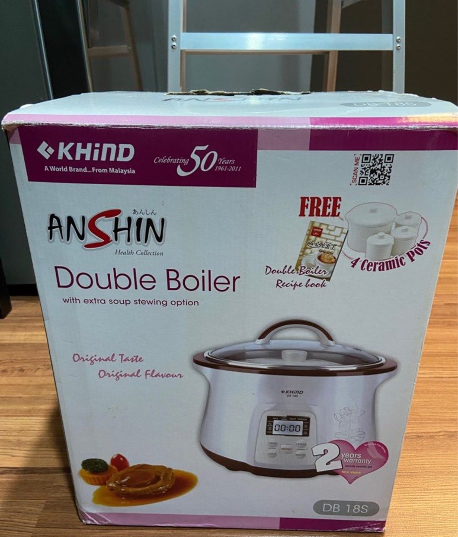Khind double boiler multifunction anshin, TV & Home Appliances, Kitchen