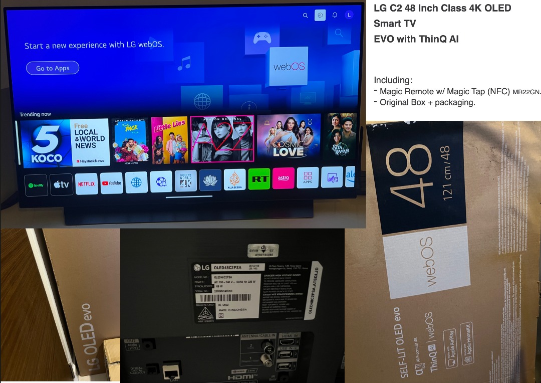 LG OLED 4K SMART TV 48 INCH w/box, TV & Home Appliances, TV