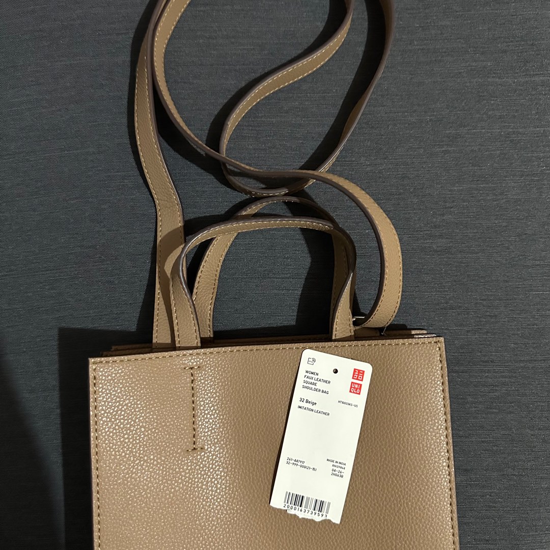 (limited) Uniqlo Faux Leather Square Shoulder Bag, Women's Fashion, Bags & Wallets, Crossbody