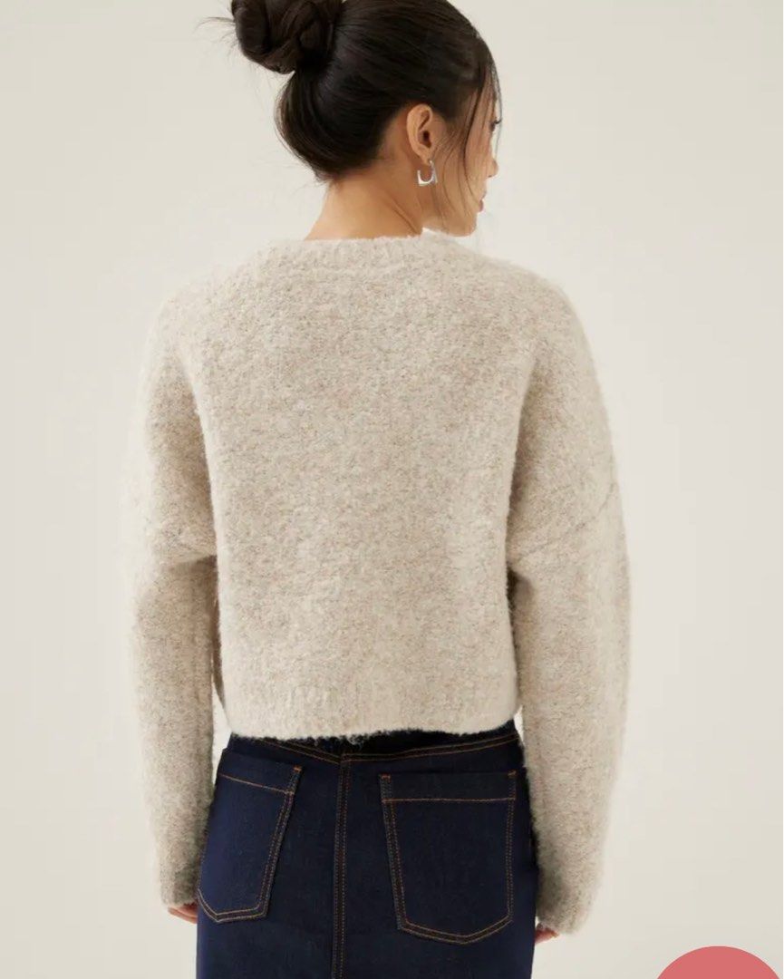 Fuzzy best sale knit sweater