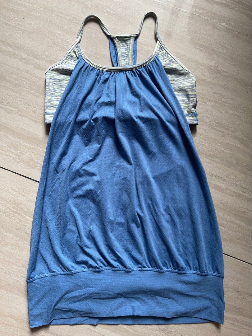 Lululemon No Limits Tank Limitless Blue / Wee Are From Space Polar Cream  Clarity Yellow, Size 8, Women's Fashion, Activewear on Carousell