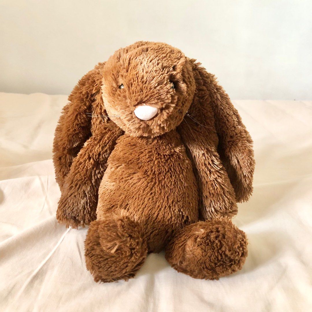 Medium Jellycat chocolate bashful bunny, Hobbies & Toys, Toys & Games on Carousell