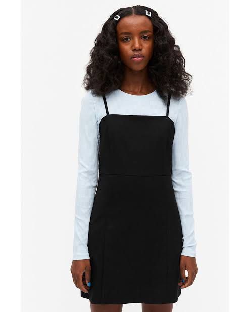 Monki Spaghetti Strap Mini Black Dress