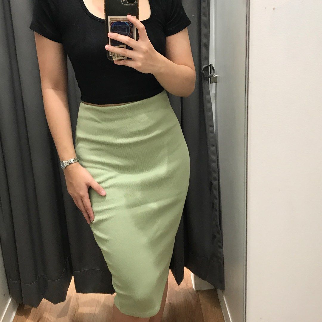 Navy Blue Midi Skirt Bodycon Skirt No slit skirt Women s Fashion