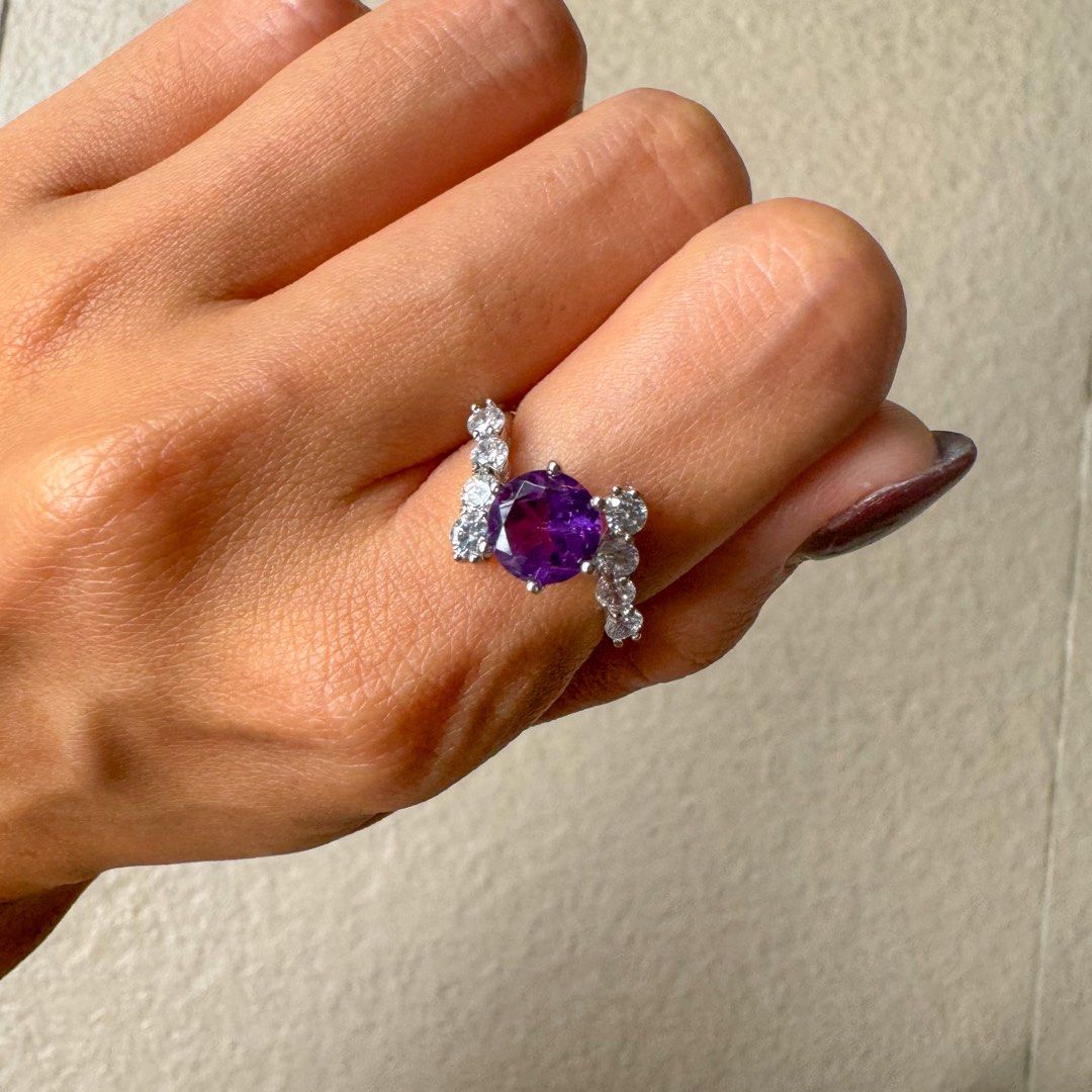 White gold cheap amethyst ring