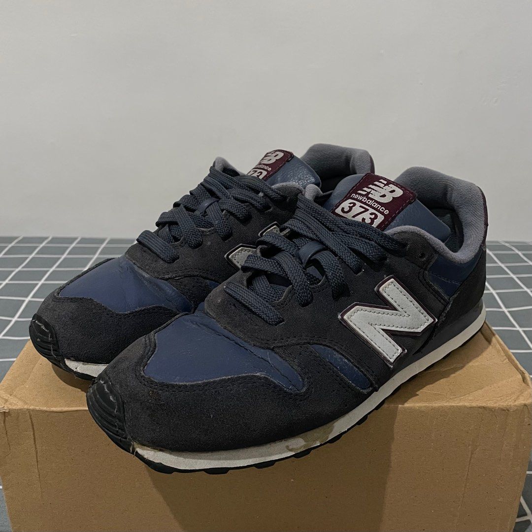 New Balance (NB) 373 Blue Navy Burgundy (Original 100%), Fesyen